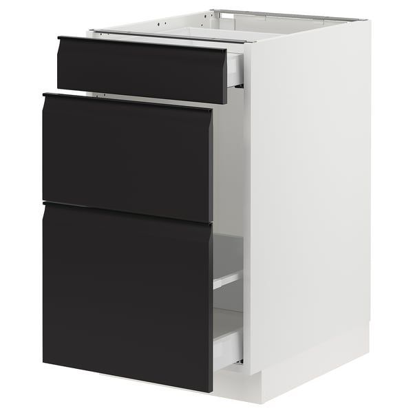 SEKTION / MAXIMERA Armoire inf tri/3 faces, blanc/Upplöv anthracite mat, 18x24x30 "