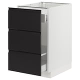 SEKTION / MAXIMERA Armoire inf tri/3 faces, blanc/Upplöv anthracite mat, 18x24x30 "