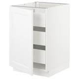 SEKTION / MAXIMERA Armoire inférieure 1 pte/3 tir, blanc/Axstad blanc mat, 21x24x30 "