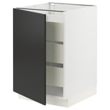 SEKTION / MAXIMERA Armoire inférieure 1 pte/3 tir, blanc/Nickebo anthracite mat, 21x24x30 "