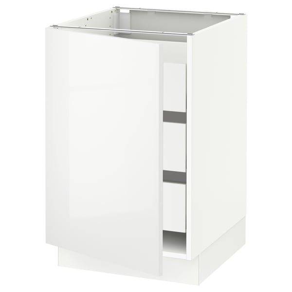 SEKTION / MAXIMERA Armoire inférieure 1 pte/3 tir, blanc/Ringhult blanc, 21x24x30 "