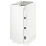 SEKTION / MAXIMERA Armoire inférieure 1 pte/3 tir, blanc/Voxtorp blanc mat, 15x24x30 "