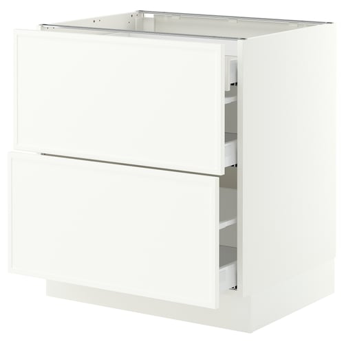 SEKTION / MAXIMERA Armoire inférieure 2 façades/3 tir, blanc/Aspudden blanc mat, 30x24x30 "