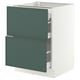 SEKTION / MAXIMERA Armoire inférieure 2 façades/3 tir, blanc/Aspudden gris-vert foncé, 24x24x30 "