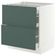 SEKTION / MAXIMERA Armoire inférieure 2 façades/3 tir, blanc/Aspudden gris-vert foncé, 30x24x30 "