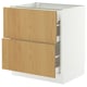 SEKTION / MAXIMERA Armoire inférieure 2 façades/3 tir, blanc/Sinarp chêne plaqué, 30x24x30 "