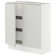 SEKTION / MAXIMERA Armoire inférieure 2 ptes/3 tir, blanc/Aspudden gris clair, 30x15x30 "