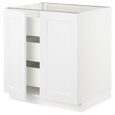 SEKTION / MAXIMERA Armoire inférieure 2 ptes/3 tir, blanc/Axstad blanc mat, 30x24x30 "