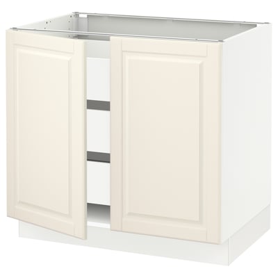 SEKTION / MAXIMERA Armoire inférieure 2 ptes/3 tir, blanc/Bodbyn blanc cassé, 36x24x30 "