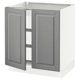 SEKTION / MAXIMERA Armoire inférieure 2 ptes/3 tir, blanc/Bodbyn gris, 30x24x30 "