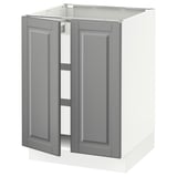 SEKTION / MAXIMERA Armoire inférieure 2 ptes/3 tir, blanc/Bodbyn gris, 24x24x30 "