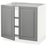SEKTION / MAXIMERA Armoire inférieure 2 ptes/3 tir, blanc/Bodbyn gris, 36x24x30 "