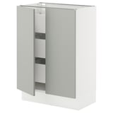 SEKTION / MAXIMERA Armoire inférieure 2 ptes/3 tir, blanc/Havstorp gris clair, 24x15x30 "