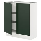 SEKTION / MAXIMERA Armoire inférieure 2 ptes/3 tir, blanc/Havstorp vert profond, 30x15x30 "