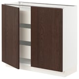 SEKTION / MAXIMERA Armoire inférieure 2 ptes/3 tir, blanc/Sinarp brun, 36x15x30 "