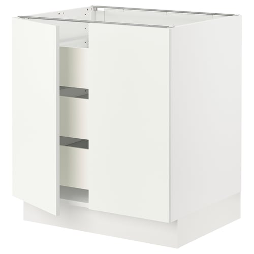SEKTION / MAXIMERA Armoire inférieure 2 ptes/3 tir, blanc/Vallstena blanc, 30x24x30 "