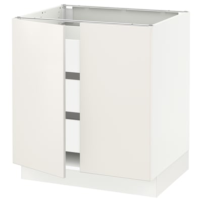SEKTION / MAXIMERA Armoire inférieure 2 ptes/3 tir, blanc/Veddinge blanc, 30x24x30 "