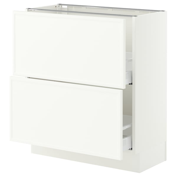 SEKTION / MAXIMERA Armoire inférieure 2 tiroirs, blanc/Aspudden blanc mat, 30x15x30 "