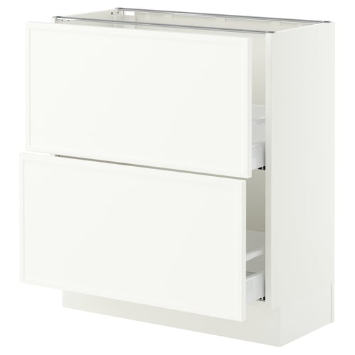 SEKTION / MAXIMERA Armoire inférieure 2 tiroirs, blanc/Aspudden blanc mat, 30x15x30 "