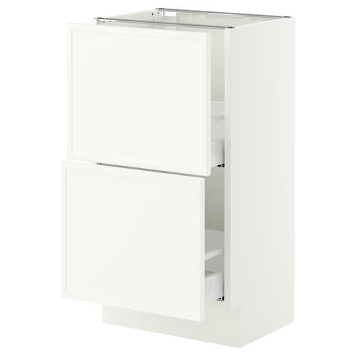 SEKTION / MAXIMERA Armoire inférieure 2 tiroirs, blanc/Aspudden blanc mat, 18x15x30 "