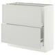 SEKTION / MAXIMERA Armoire inférieure 2 tiroirs, blanc/Aspudden gris clair, 36x15x30 "