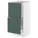 SEKTION / MAXIMERA Armoire inférieure 2 tiroirs, blanc/Aspudden gris-vert foncé, 15x15x30 "