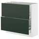 SEKTION / MAXIMERA Armoire inférieure 2 tiroirs, blanc/Havstorp vert profond, 36x15x30 "