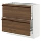 SEKTION / MAXIMERA Armoire inférieure 2 tiroirs, blanc/Stensta frêne plaqué brun foncé, 36x15x30 "