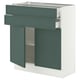 SEKTION / MAXIMERA Armoire inférieure 2portes/2tiroirs, blanc/Aspudden gris-vert foncé, 30x15x30 "