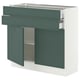 SEKTION / MAXIMERA Armoire inférieure 2portes/2tiroirs, blanc/Aspudden gris-vert foncé, 36x15x30 "