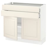 SEKTION / MAXIMERA Armoire inférieure 2portes/2tiroirs, blanc/Bodbyn blanc cassé, 36x15x30 "