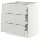 SEKTION / MAXIMERA Armoire inférieure 3 faces/4tiroirs, blanc/Aspudden gris clair, 30x24x30 "