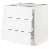 SEKTION / MAXIMERA Armoire inférieure 3 faces/4tiroirs, blanc Enköping/blanc effet bois, 30x24x30 "