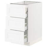 SEKTION / MAXIMERA Armoire inférieure 3 faces/4tiroirs, blanc Enköping/blanc effet bois, 18x24x30 "