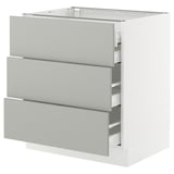SEKTION / MAXIMERA Armoire inférieure 3 faces/4tiroirs, blanc/Havstorp gris clair, 30x24x30 "