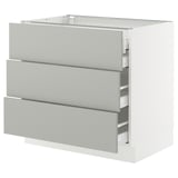 SEKTION / MAXIMERA Armoire inférieure 3 faces/4tiroirs, blanc/Havstorp gris clair, 36x24x30 "