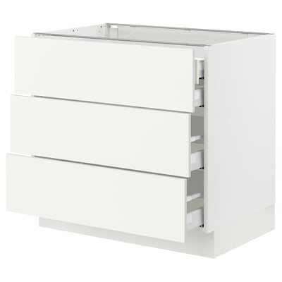SEKTION / MAXIMERA Armoire inférieure 3 faces/4tiroirs, blanc/Vallstena blanc, 36x24x30 "