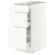 SEKTION / MAXIMERA Armoire inférieure 3 tiroirs, blanc/Aspudden blanc mat, 15x24x30 "