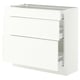 SEKTION / MAXIMERA Armoire inférieure 3 tiroirs, blanc/Aspudden blanc mat, 36x15x30 "