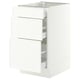 SEKTION / MAXIMERA Armoire inférieure 3 tiroirs, blanc/Aspudden blanc mat, 18x24x30 "