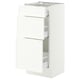 SEKTION / MAXIMERA Armoire inférieure 3 tiroirs, blanc/Aspudden blanc mat, 15x15x30 "