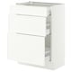 SEKTION / MAXIMERA Armoire inférieure 3 tiroirs, blanc/Aspudden blanc mat, 24x15x30 "
