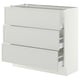 SEKTION / MAXIMERA Armoire inférieure 3 tiroirs, blanc/Aspudden gris clair, 36x15x30 "