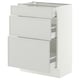 SEKTION / MAXIMERA Armoire inférieure 3 tiroirs, blanc/Aspudden gris clair, 24x15x30 "
