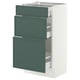 SEKTION / MAXIMERA Armoire inférieure 3 tiroirs, blanc/Aspudden gris-vert foncé, 18x15x30 "