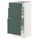 SEKTION / MAXIMERA Armoire inférieure 3 tiroirs, blanc/Aspudden gris-vert foncé, 15x15x30 "
