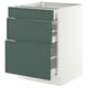 SEKTION / MAXIMERA Armoire inférieure 3 tiroirs, blanc/Aspudden gris-vert foncé, 24x24x30 "
