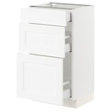 SEKTION / MAXIMERA Armoire inférieure 3 tiroirs, blanc Enköping/blanc effet bois, 18x15x30 "