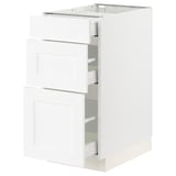 SEKTION / MAXIMERA Armoire inférieure 3 tiroirs, blanc Enköping/blanc effet bois, 15x24x30 "
