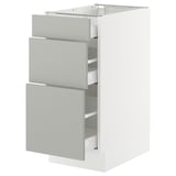 SEKTION / MAXIMERA Armoire inférieure 3 tiroirs, blanc/Havstorp gris clair, 15x24x30 "